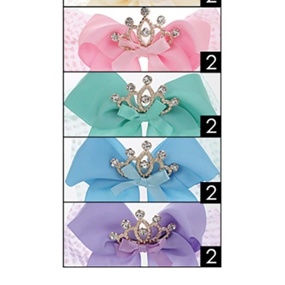 NEW Girls Big Hair Bow Kids Princess Tiara Hair Bow - Picture 2 of 5
